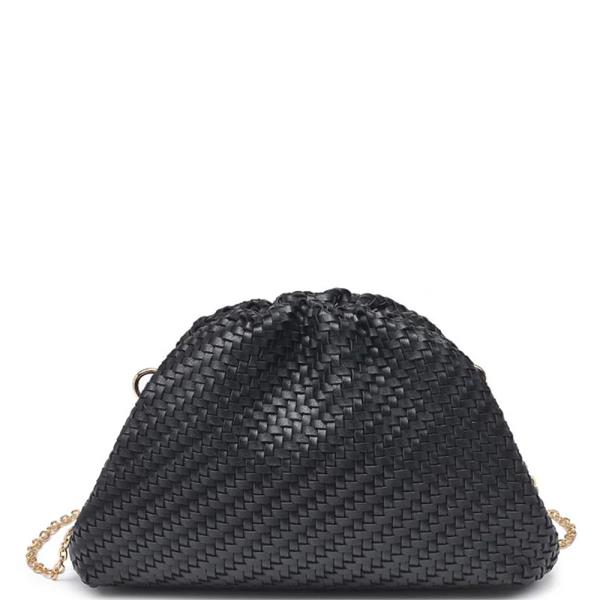 WOVEN HALF MOON SERENA CROSSBODY BAG