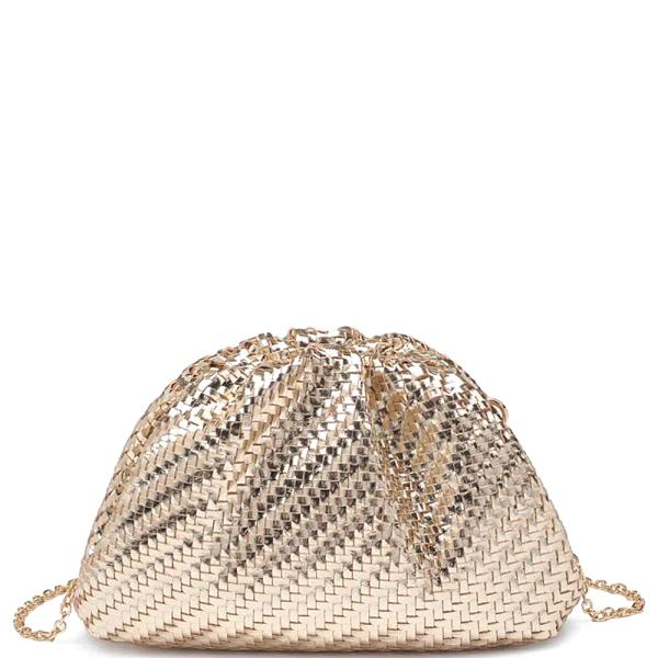 WOVEN HALF MOON SERENA CROSSBODY BAG