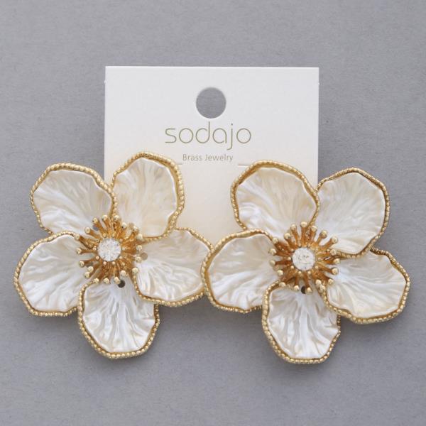 SODAJO FLOWER GOLD DIPPED EARRING