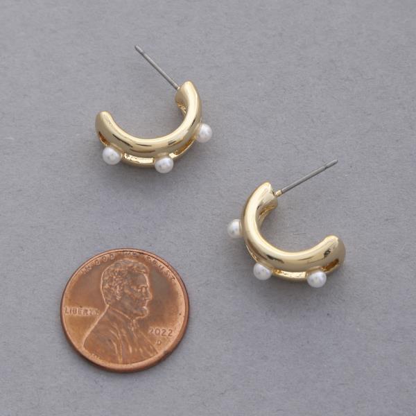 SODAJO GOLD DIPPED PEARL C EARRING