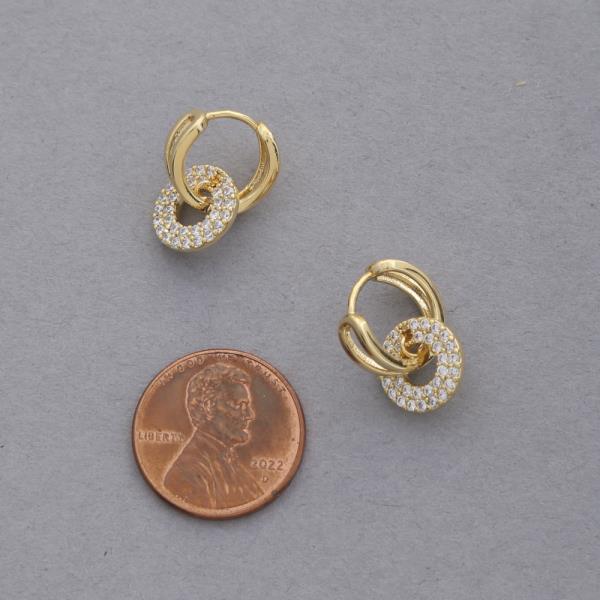 SODAJO GOLD DIPPED CZ HUGGIE EARRING