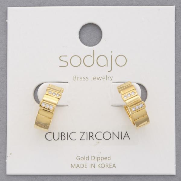 SODAJO GOLD DIPPED HUGGIE EARRING