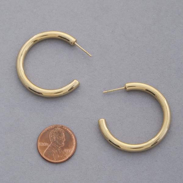 SODAJO OPEN HOOP GOLD DIPPED EARRING