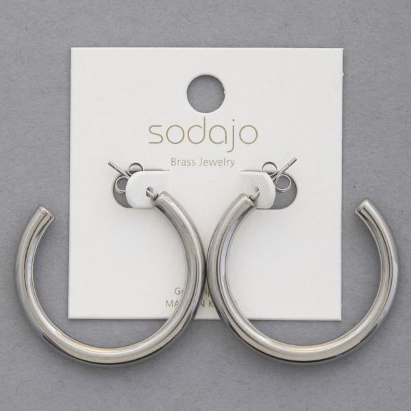 SODAJO OPEN HOOP GOLD DIPPED EARRING