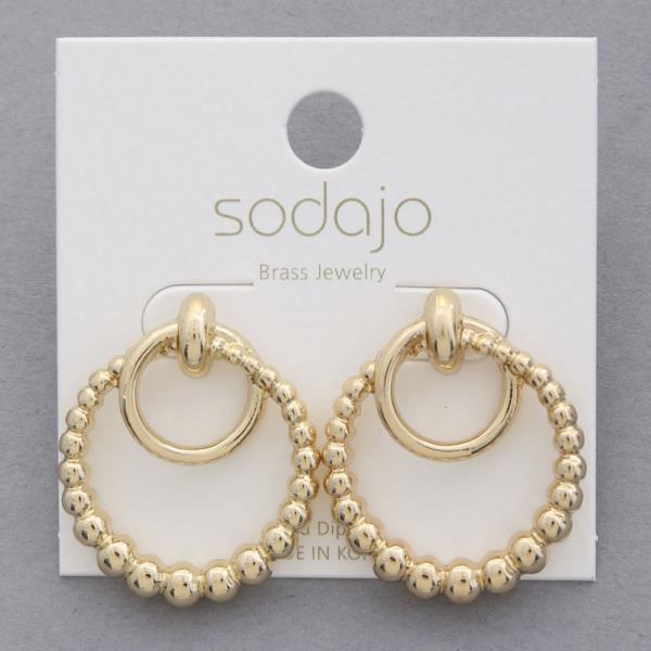 SODAJO BALL BEAD HOOP GOLD DIPPED EARRING