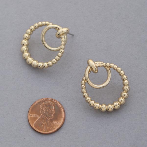 SODAJO BALL BEAD HOOP GOLD DIPPED EARRING