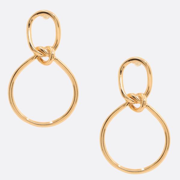 SODAJO CIRCLE OVAL LINK GOLD DIPPED EARRING