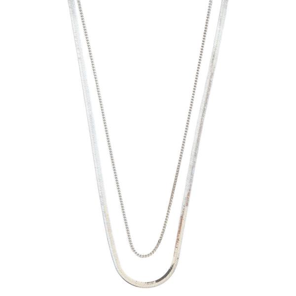 SODAJO FLAT SNAKE LINK GOLD DIPPED LAYERED NECKLACE