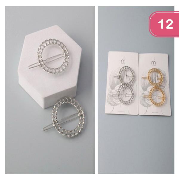 CHAIN CIRCLE HAIR PIN (12 UNITS)