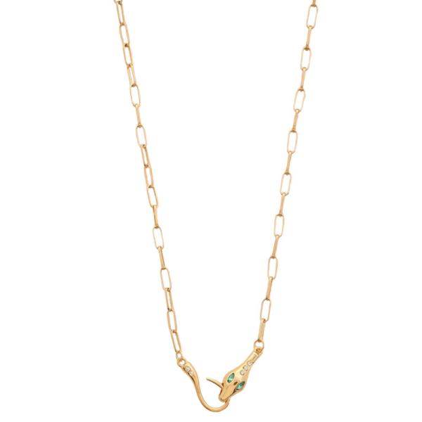 SDJ SNAKE OVAL LIN METAL NECKLACE