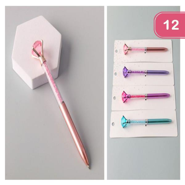 DIAMOND SET CONFETTI TWIST PEN ( 12 UNITS)