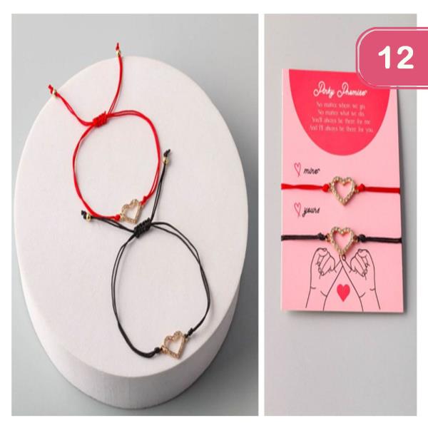 RHINESOTNE HEART PINKY PROMISE BRACELET ( 12 UNITS)