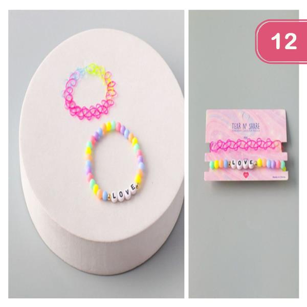 LOVE BEADED TATTOO BRACELET ( 12 UNITS)