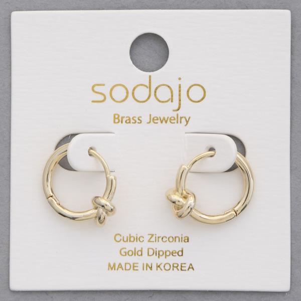 SODAJO KNOT MIN HOOP GOLD DIPPED EARRING