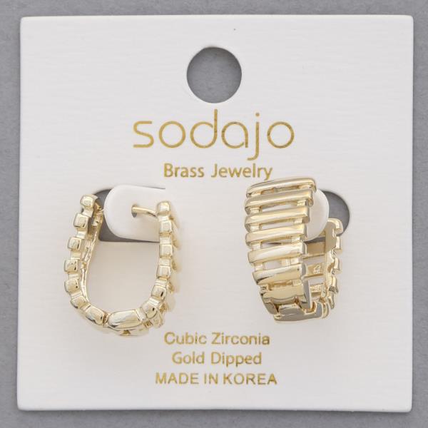 SODAJO U SHAPE GOLD DIPPED EARRING