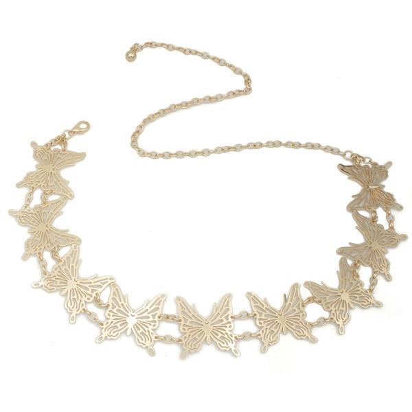 LASER CUT OUT BUTTERFLY CHAIN BELT