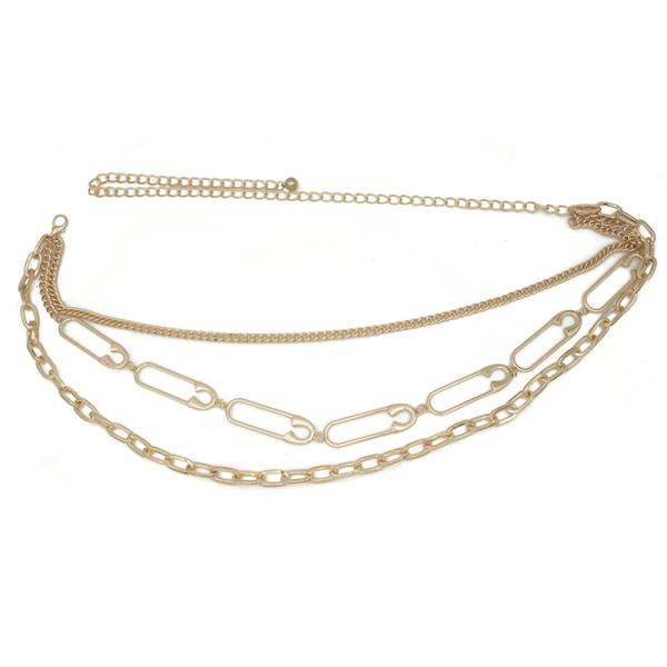 SAFETY PIN ACCENT CHAIN BELT