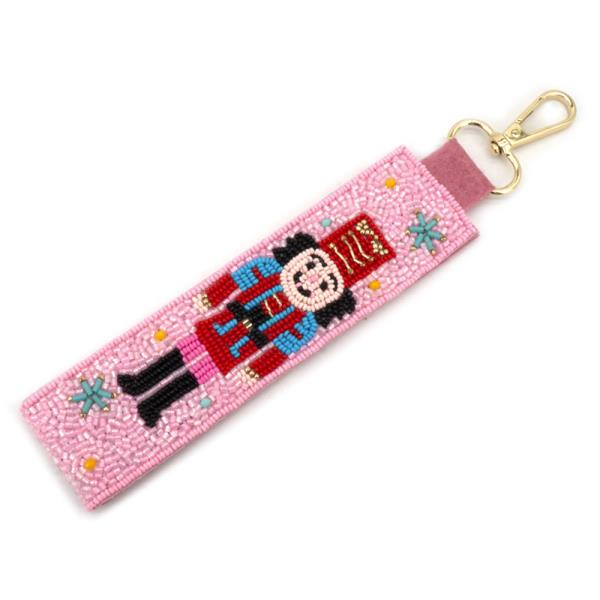 SEED BEAD CHRISTMAS NUTCRACKER KEYCHAIN