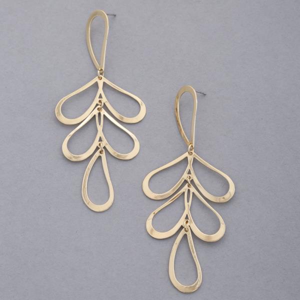 TEARDROP SHAPE LINK  METAL EARRING