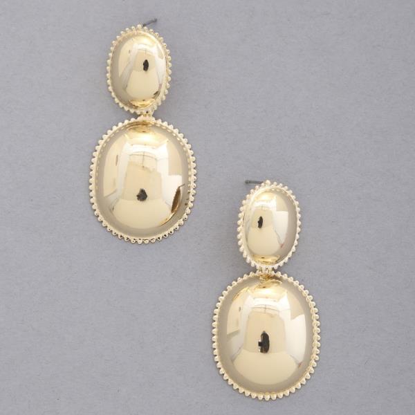 DOUBLE OVAL METAL EARRING