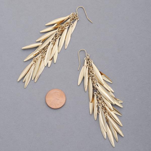 LONG METAL DANGLE EARRING