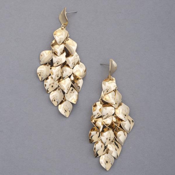 PETAL LINK METAL DANGLE EARRING