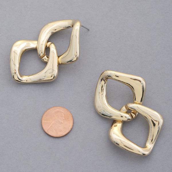 CURB LINK METAL EARRING