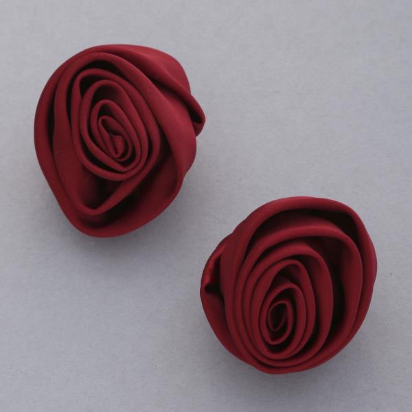 FABRIC FLOWER EARRING