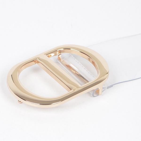 BIG METAL BUCKLE CLEAR PLUS SIZE BELT