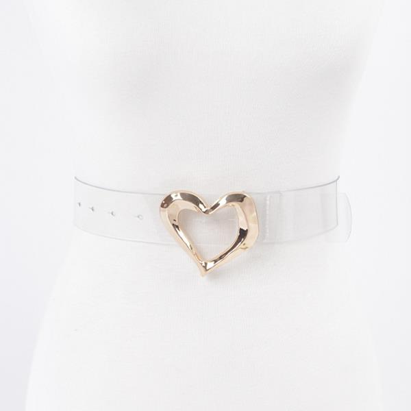 HEART SHAPE METAL BUCKLE PLUS SIZE CLEAR BELT