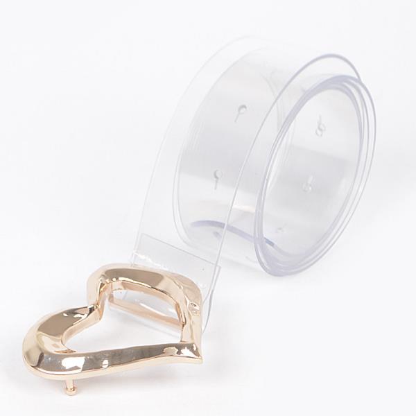 HEART SHAPE METAL BUCKLE PLUS SIZE CLEAR BELT