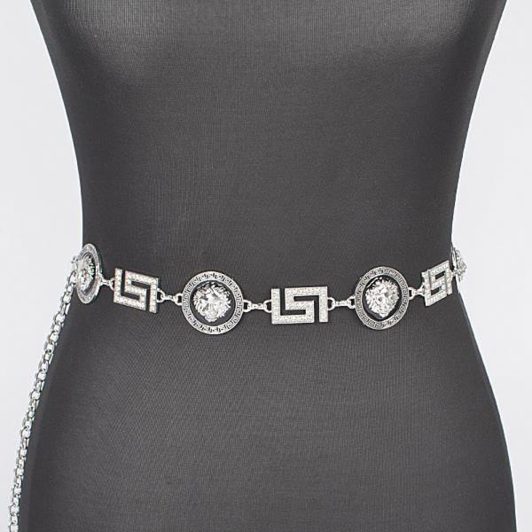 METAL RHINESTONE PLUS SIZE CHAIN BELT