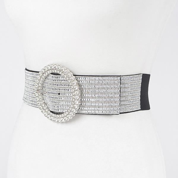 RHINESTONE BUCKLE PLUS SIZE ELASTIC BELT