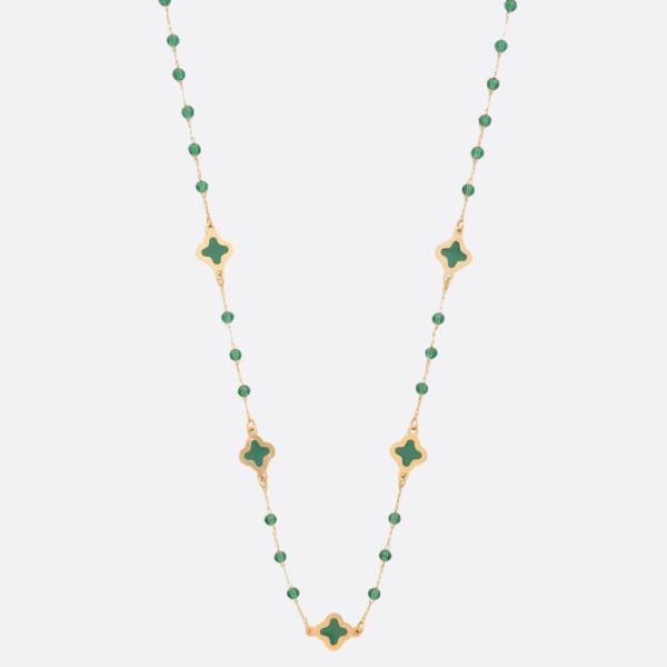 CLOVER STATION BEADED NECKLACE