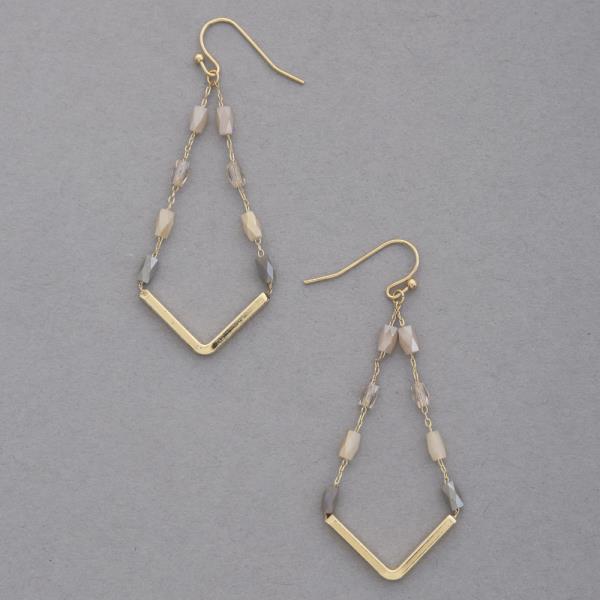 V SHAPE BEADED DANGLE EARRING