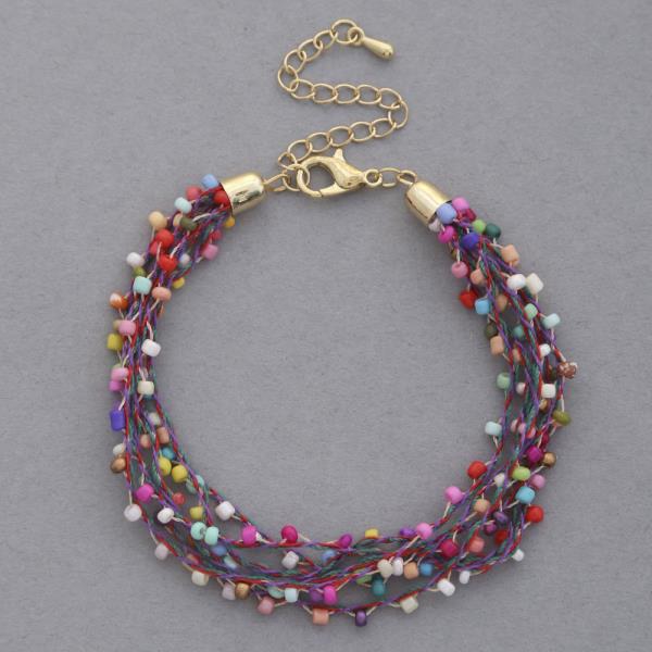 BEADED THREAD LAYERED BRACELET