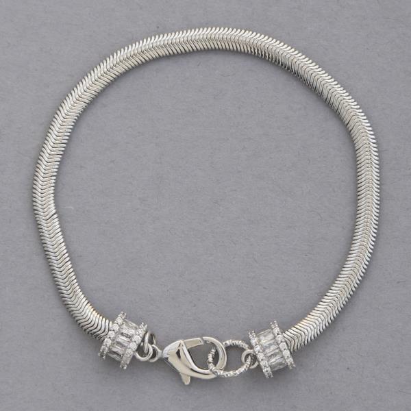 CZ BEAD METAL BRACELET