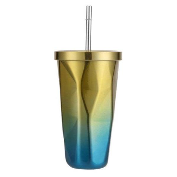 METALLIC OMBRE DENTED DESIGN TUMBLER CUP