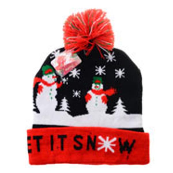 CHRISTMAS SANTA KNIT BEANIE WITH POMPOM HAT