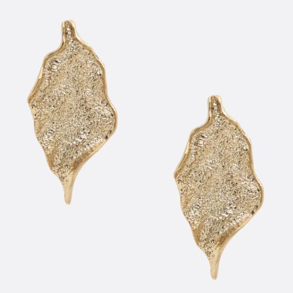 TEXTURED PETAL METAL EARRING