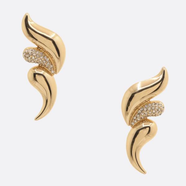 METAL RHINESTONE EARRING