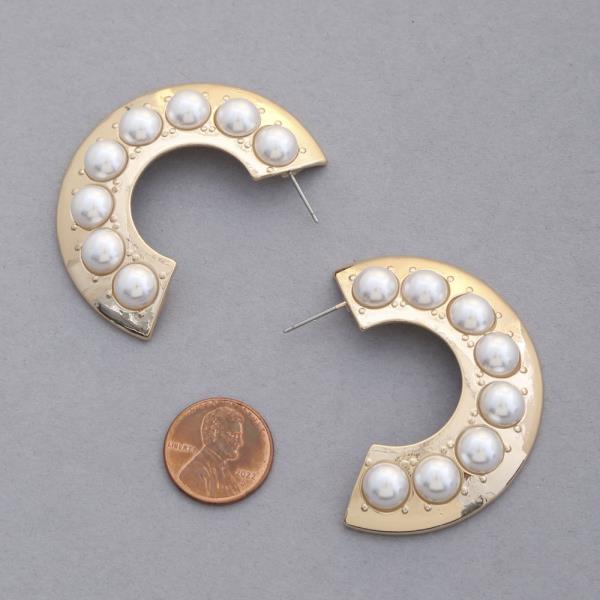 PEARL BEAD OPEN CIRCLE EARRING