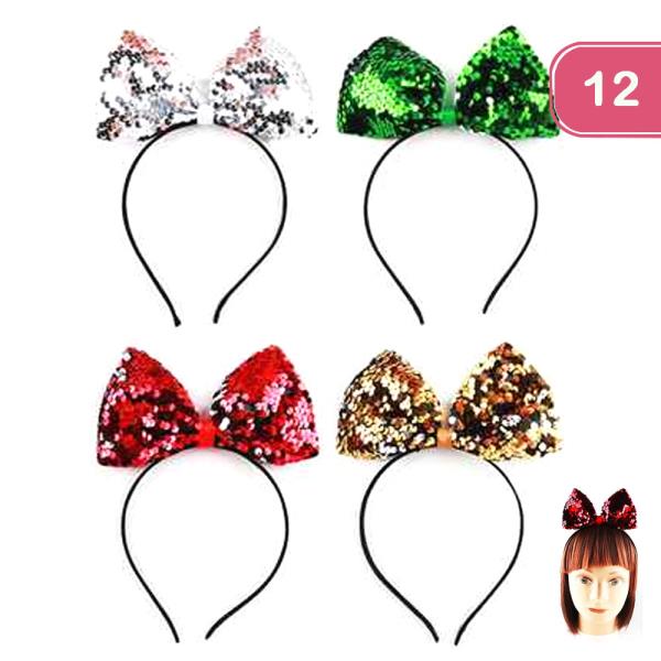 SEQUINS BOW HEADBAND (12 UNITS)