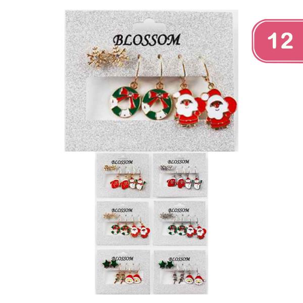 CHRISTMAS EARRING SET (12 UNITS )