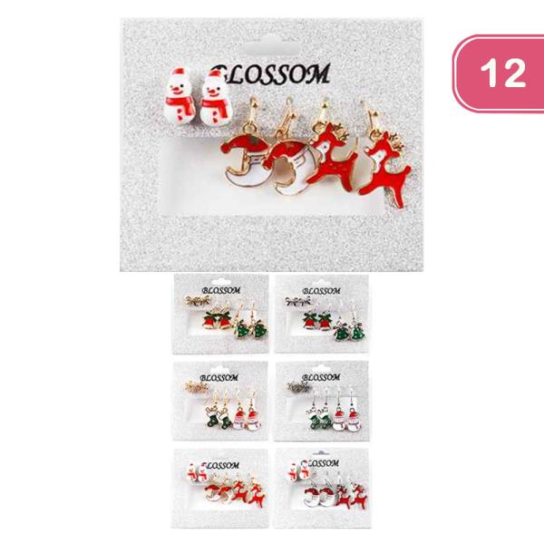 CHRISTMAS EARRING SET (12 UNITS)