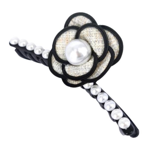 PEARL FLOWER HAIR CLAW JAW CLIP