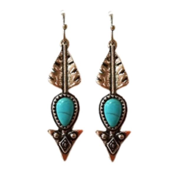 WESTERN METAL ARROW DANGLE EARRING