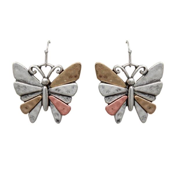 WESTERN METAL BUTTERFLY DANGLE EARRING