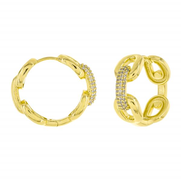 BRASS GOLD PLATED 22MM HUGGIE EARRING