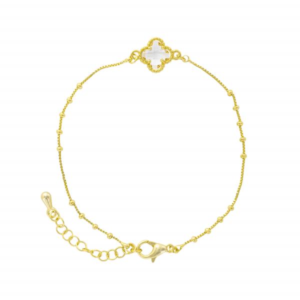 BRASS GOLD PLATED CLOVER BRACELET